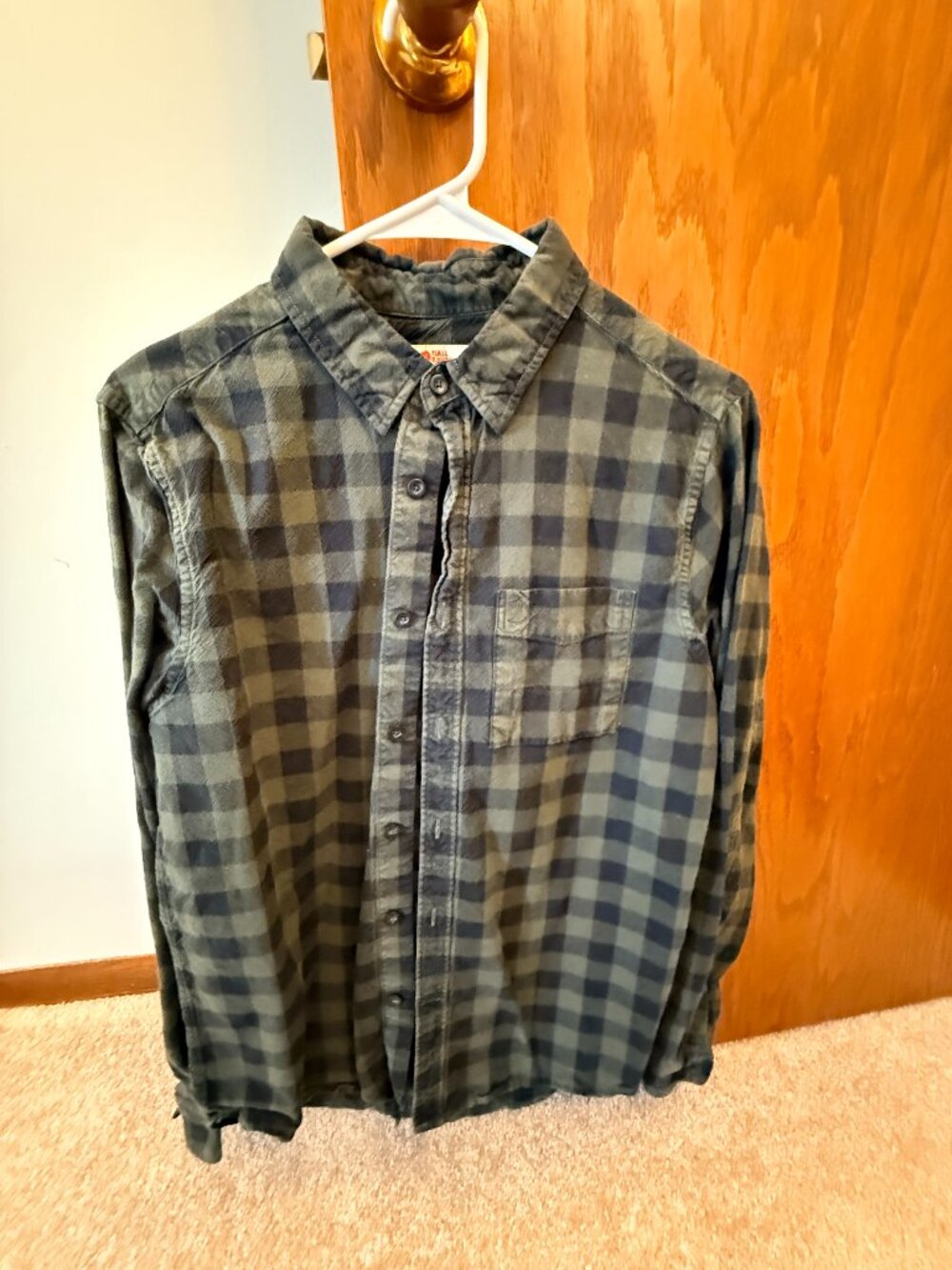 Fjallraven Men's Regular Fit Plaid Flannel Shirt Medium Blue Green